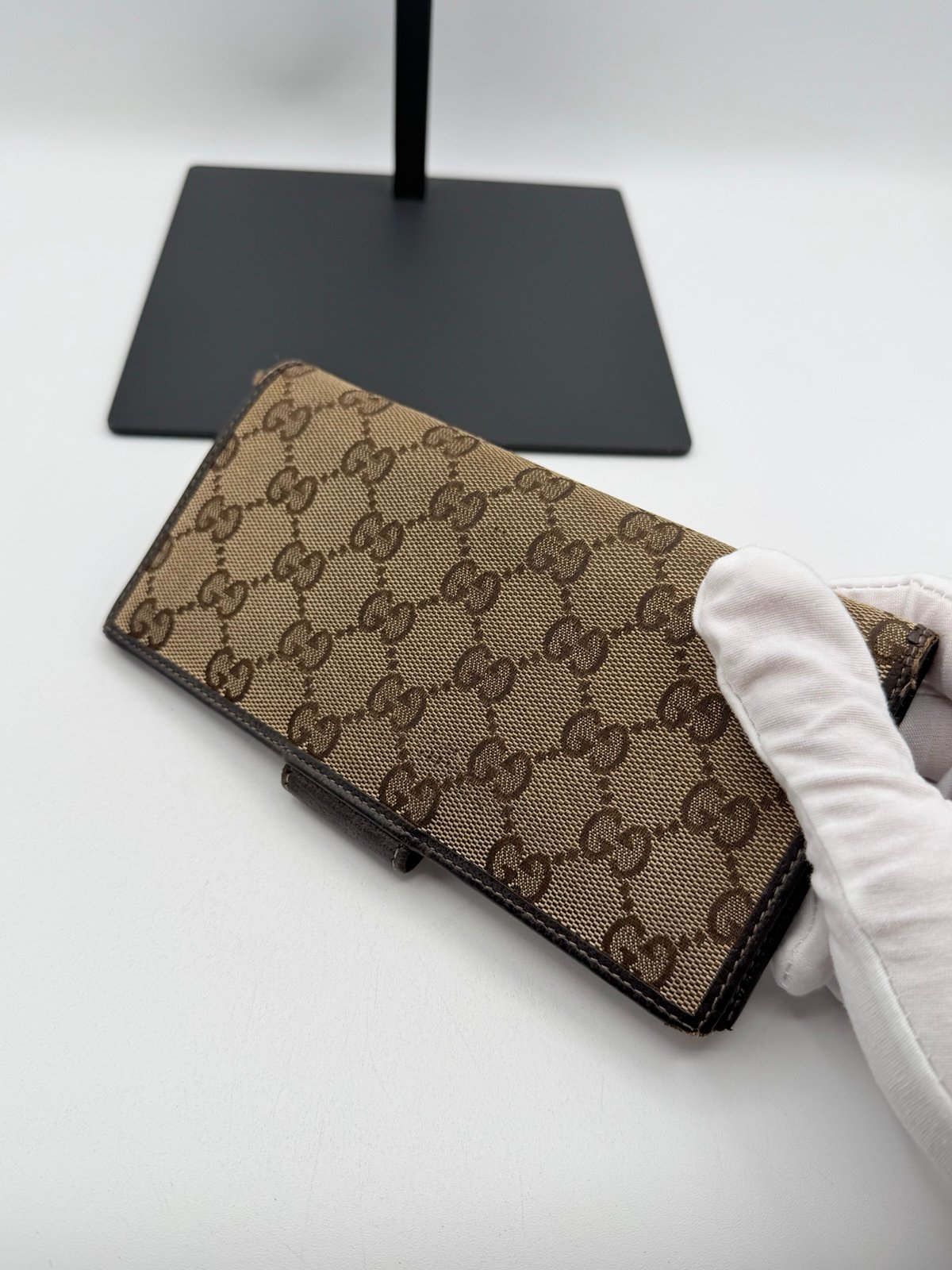 Pre-Owned Gucci Long Monogram Canvas Wallet