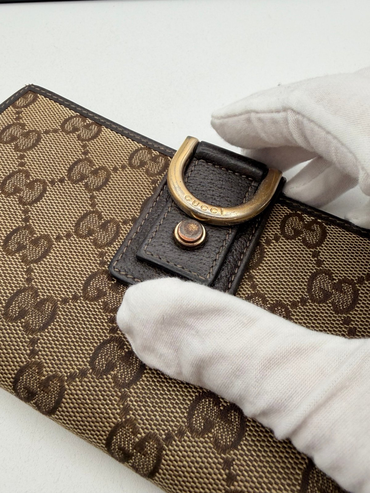 Pre-Owned Gucci Long Monogram Canvas Wallet