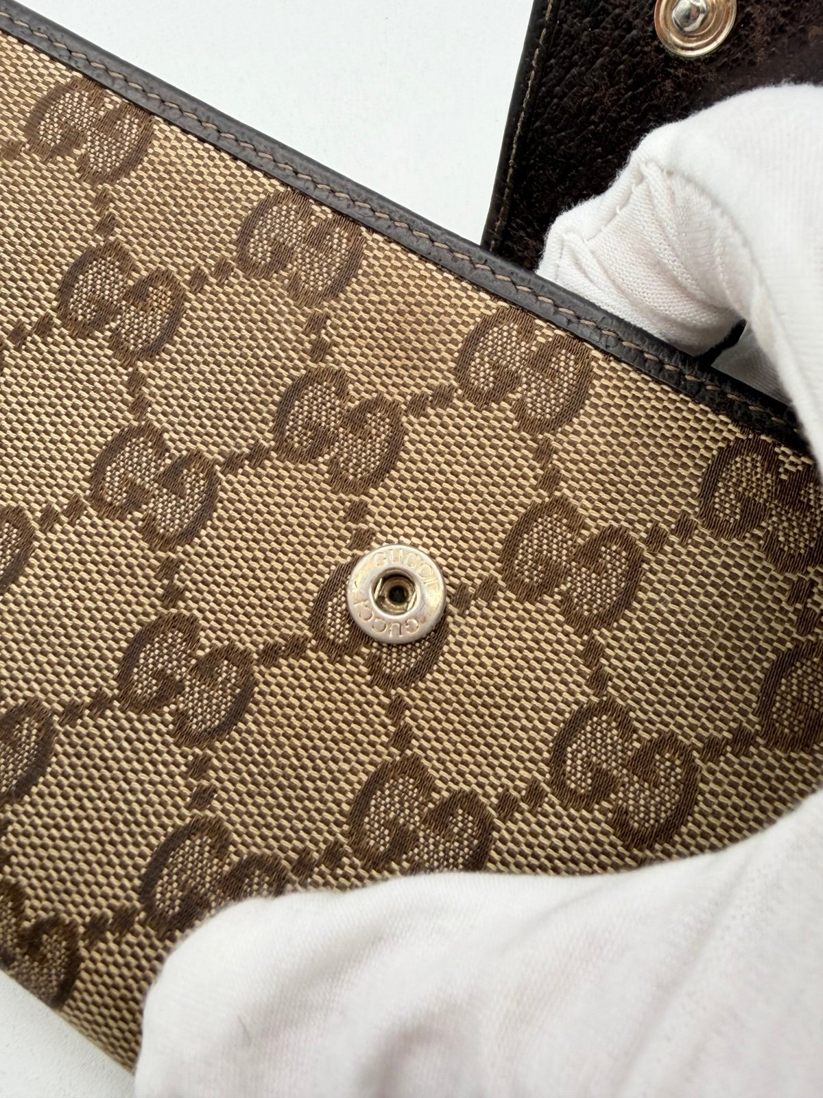 Pre-Owned Gucci Long Monogram Canvas Wallet