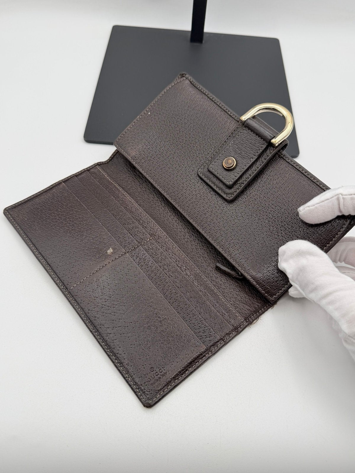 Pre-Owned Gucci Long Monogram Canvas Wallet