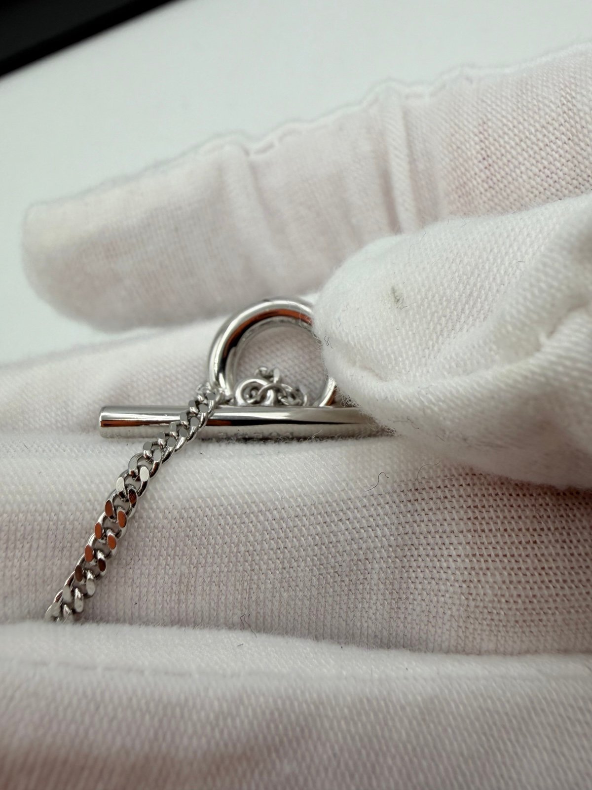 Pre-Owned Loewe Silver Anagram Pendant Necklace