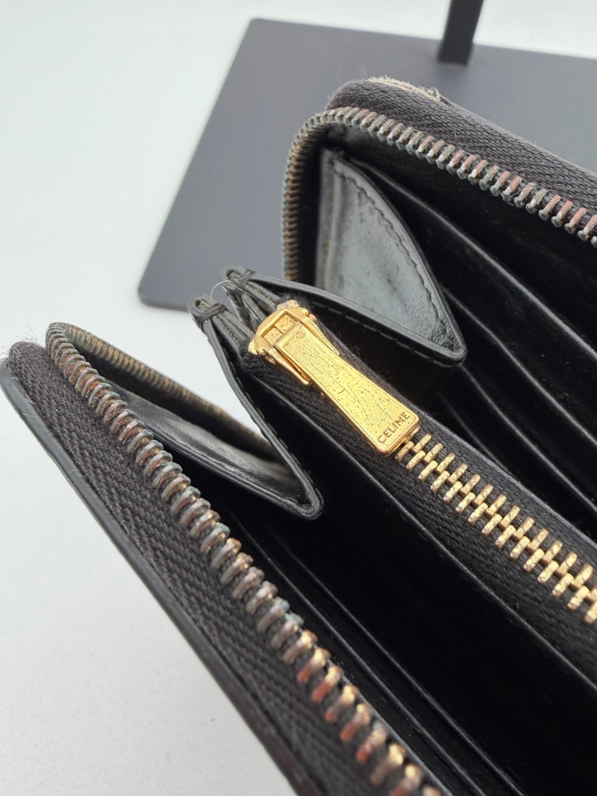 Pre-Owned Celine Monogram Embossed Zip Around Wallet