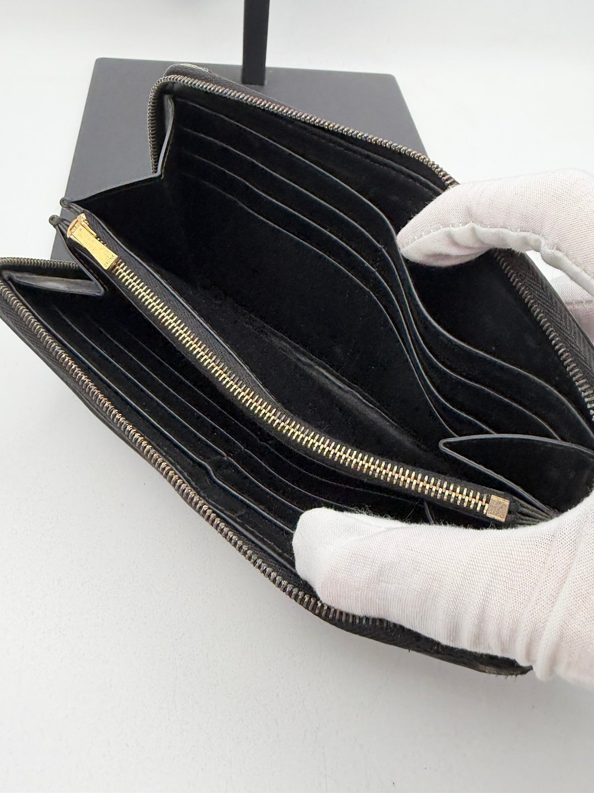 Pre-Owned Celine Monogram Embossed Zip Around Wallet