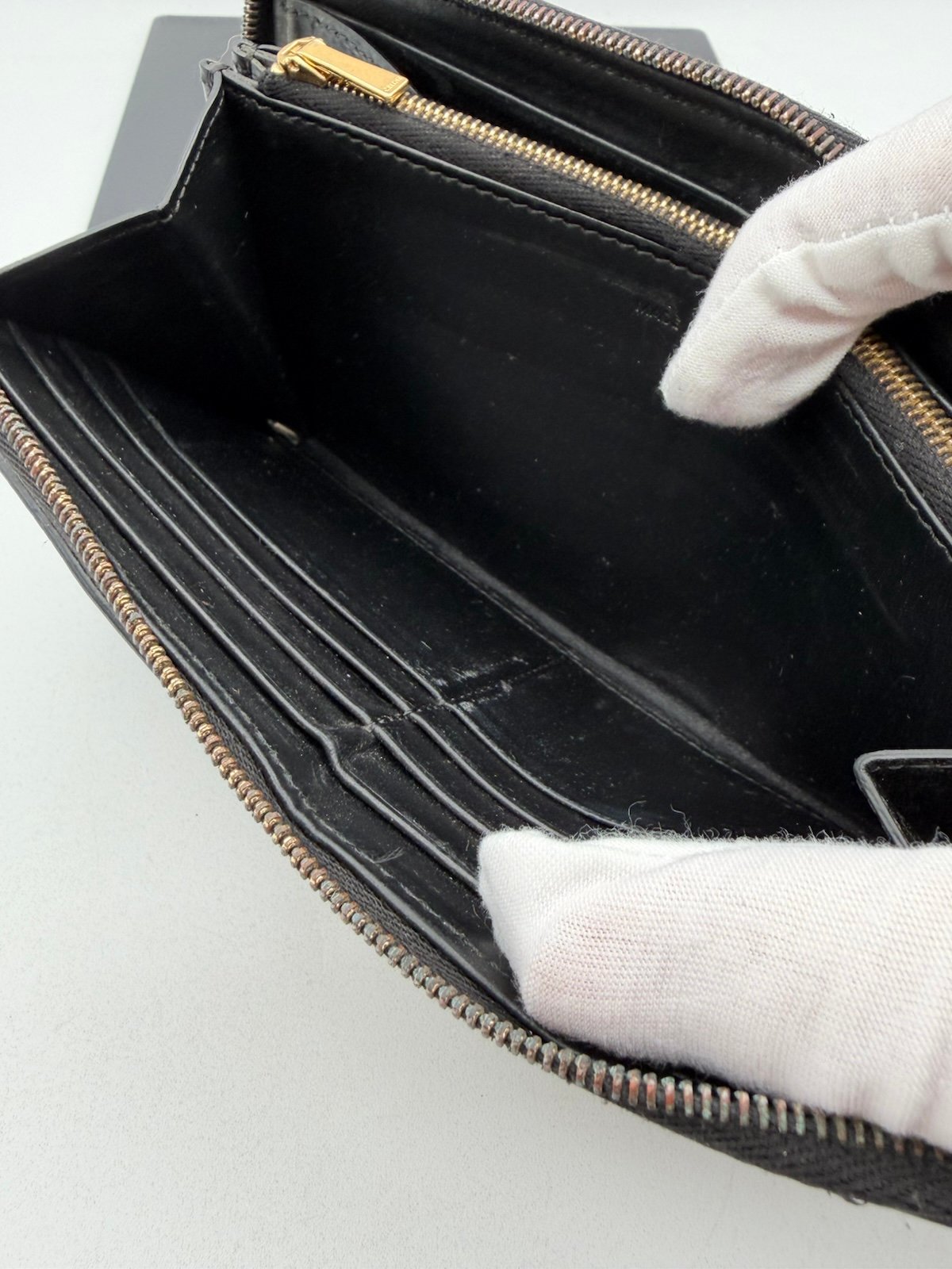 Pre-Owned Celine Monogram Embossed Zip Around Wallet
