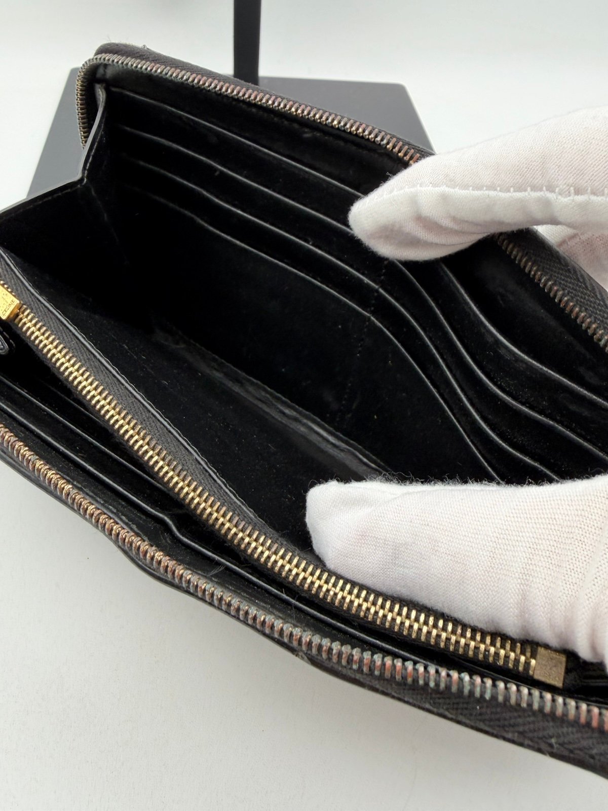Pre-Owned Celine Monogram Embossed Zip Around Wallet