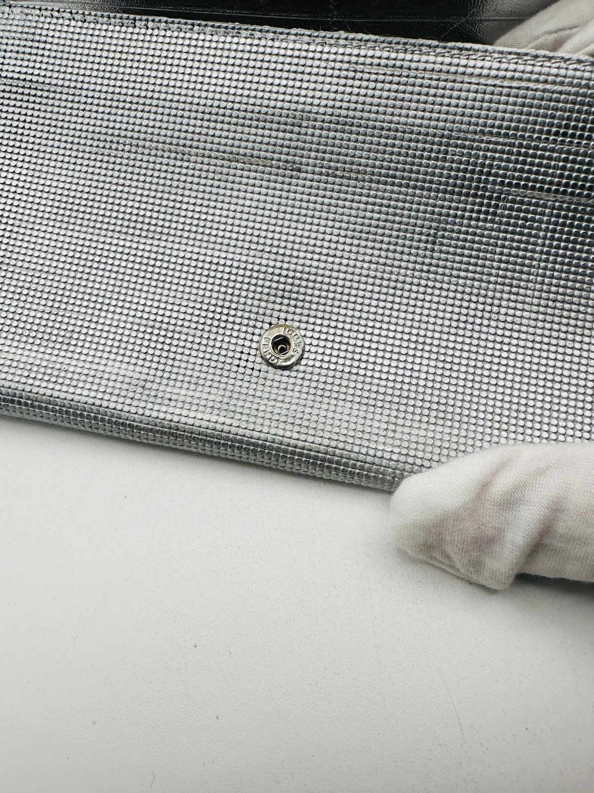 Pre-Owned Fendi Large Silver Flap Wallet