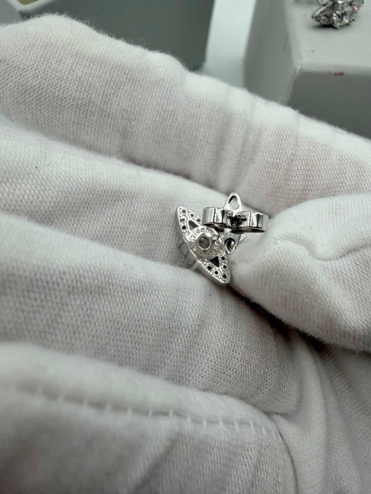 Pre-Owned Vivienne Westwood Orb Stud Earrings Silver