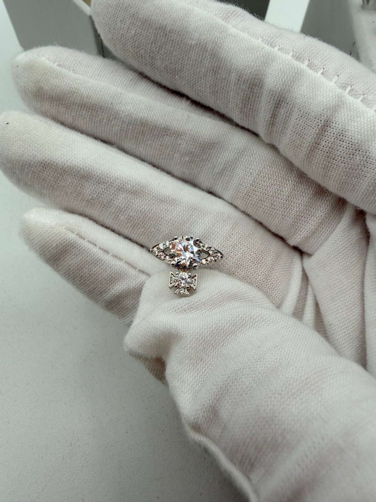 Pre-Owned Vivienne Westwood Orb Stud Earrings Silver