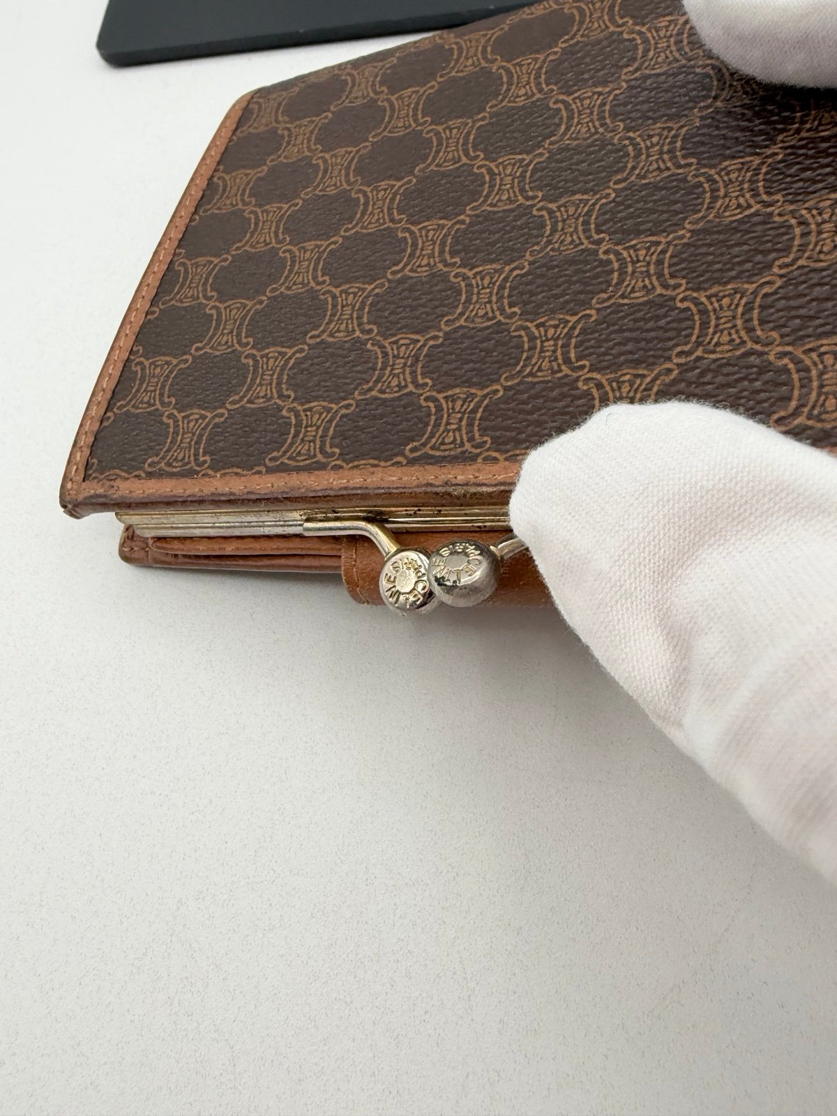 Pre-Owned Celine Triomphe Canvas Bi-Fold Wallet Brown