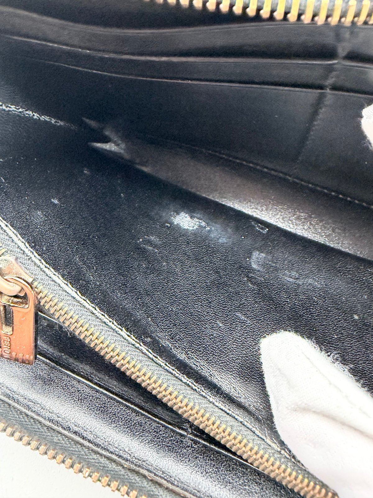Pre-Owned Fendi Zucca Monogram Zip Around Wallet