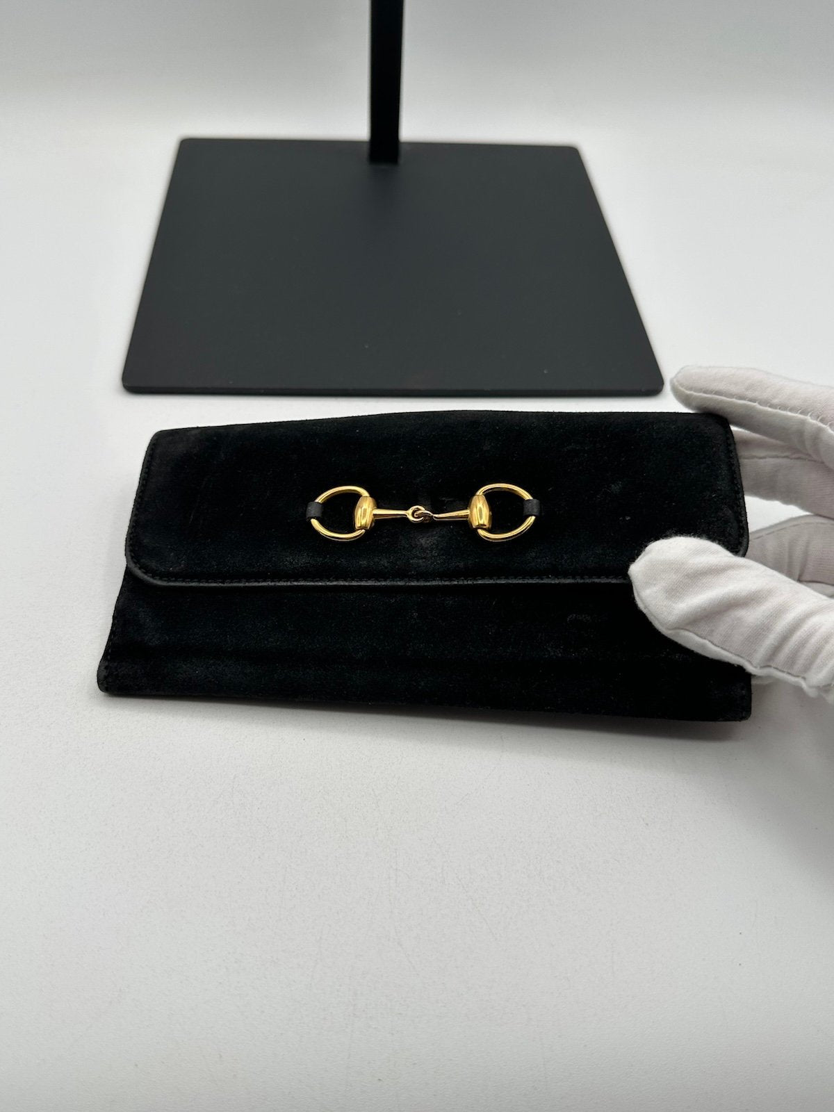 Pre-Owned Gucci Gold Horsebit Flap Wallet
