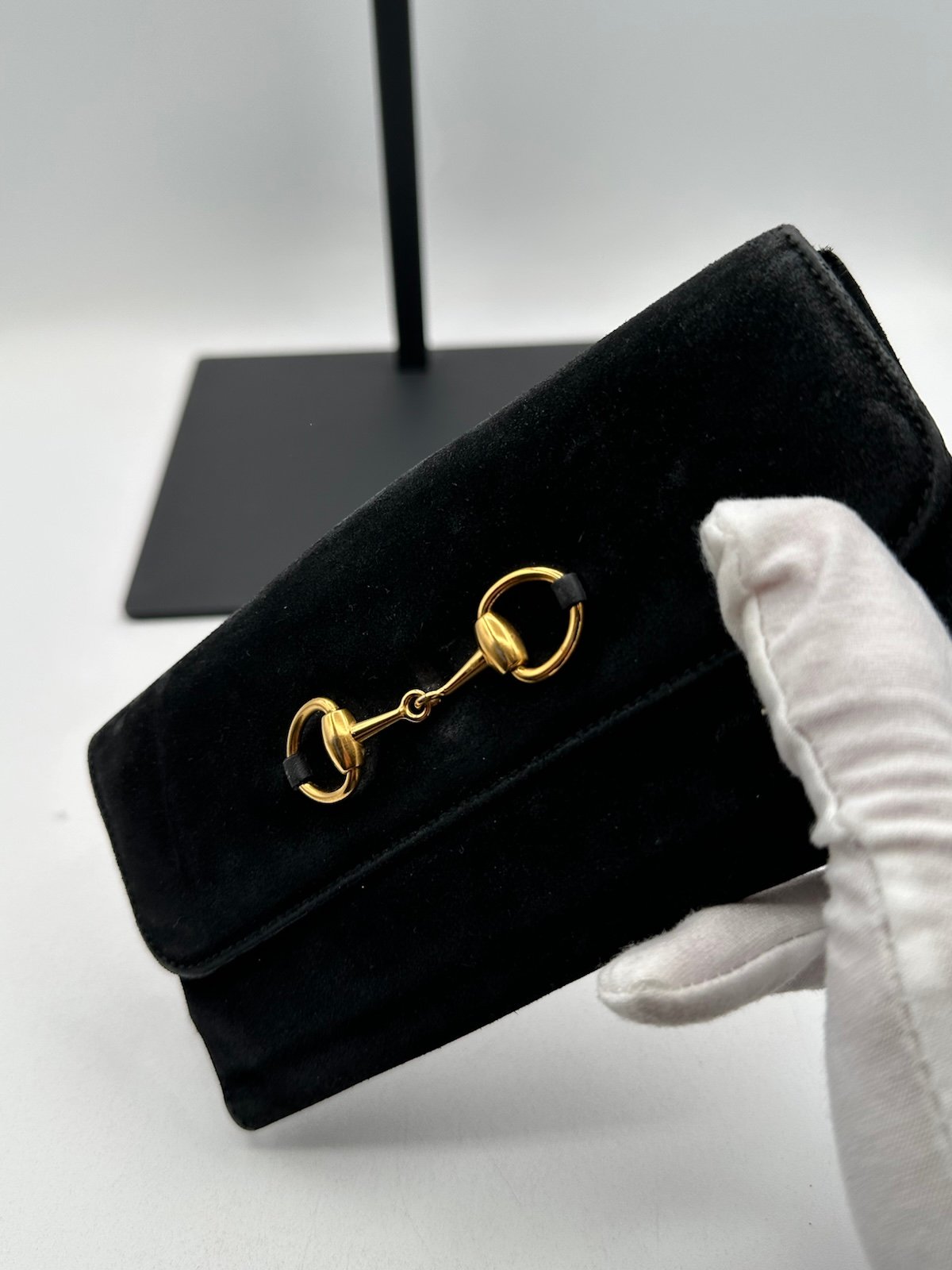 Pre-Owned Gucci Gold Horsebit Flap Wallet