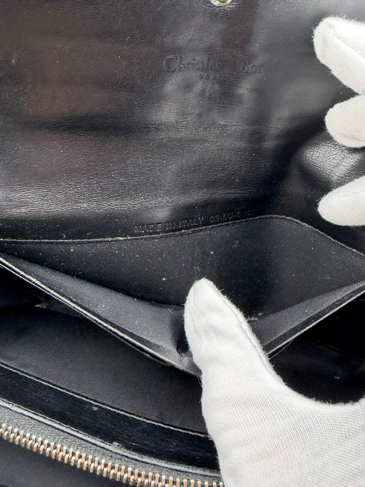 Pre-Owned Dior Patent Leather Monogram Flap Wallet