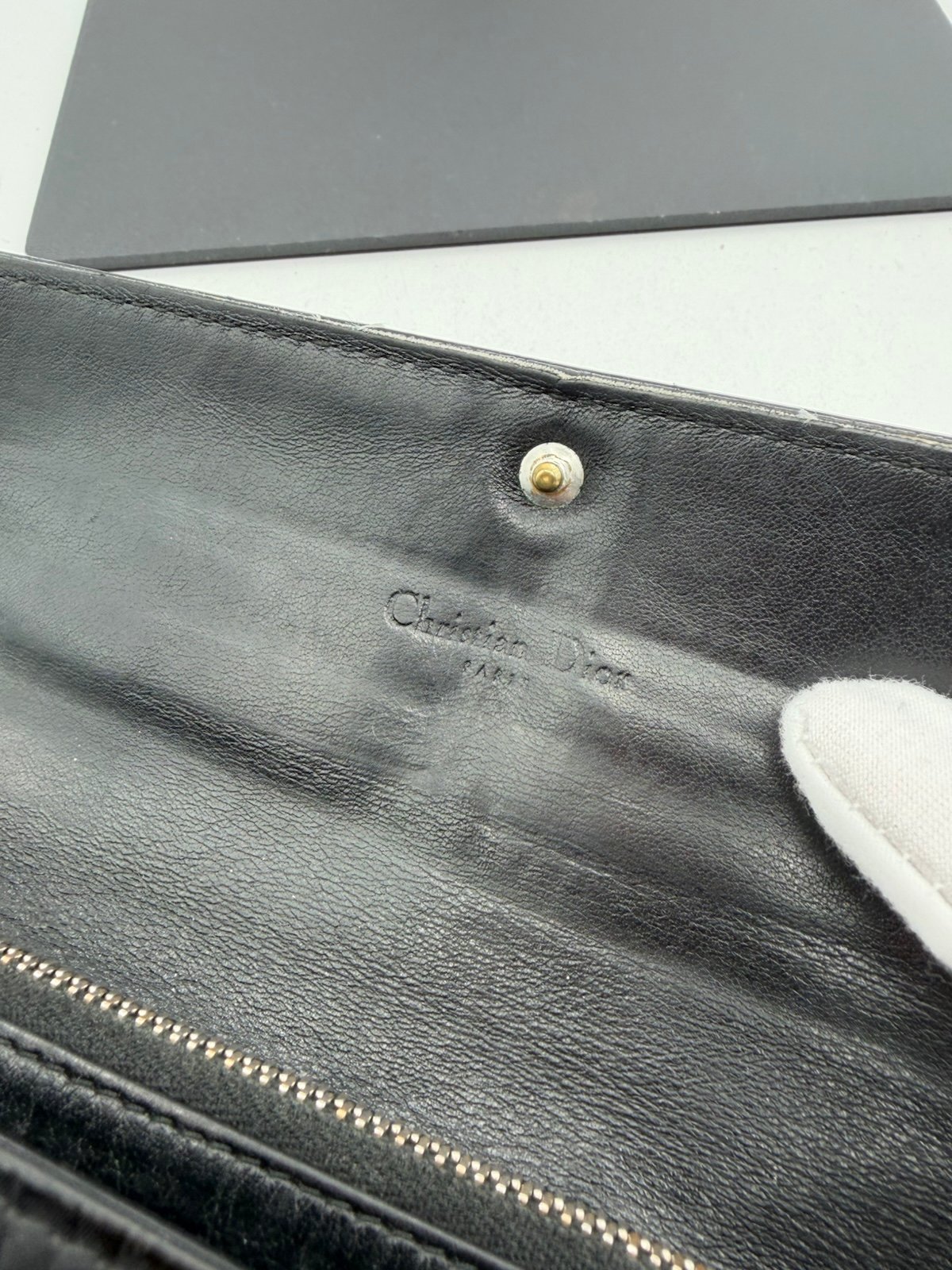 Pre-Owned Dior Patent Leather Monogram Flap Wallet