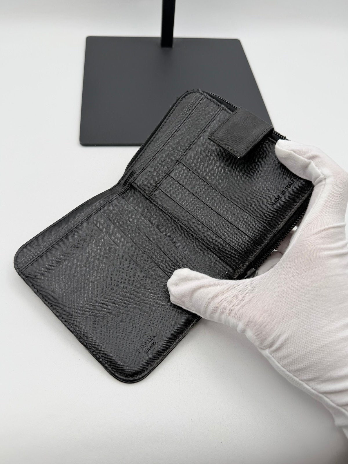 Pre-Owned Prada Nylon Zip Around Wallet Authentic