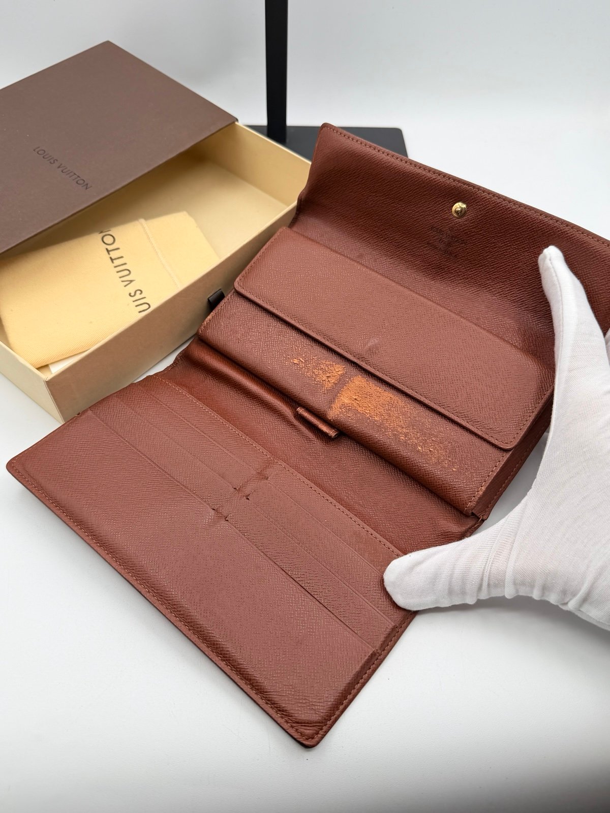 Pre-Owned Louis Vuitton Long Tri Fold Monogram Wallet