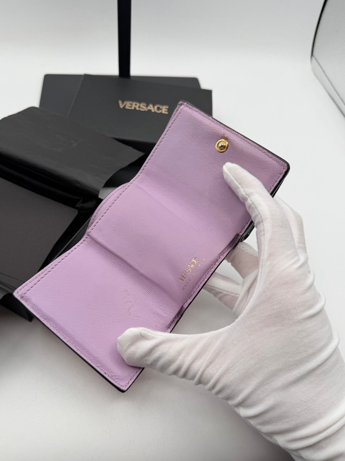 Pre-Owned Versace Medusa head Tri fold Wallet