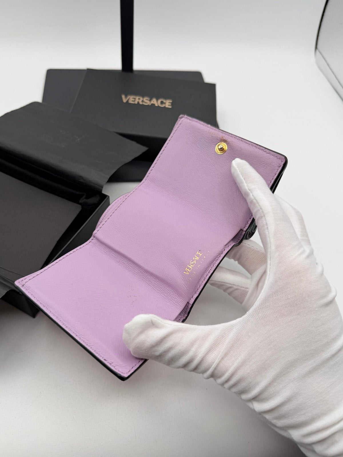 Pre-Owned Versace Medusa head Tri fold Wallet