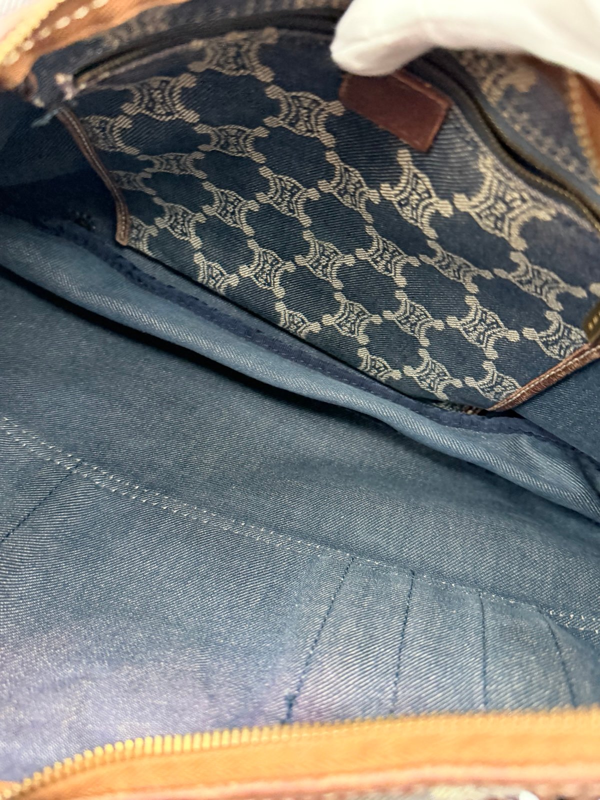 Pre-Owned Celine Macadam Pattern denim Shoulder Bag