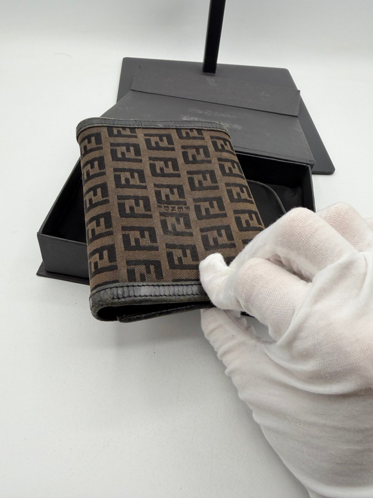 Pre-Owned Fendi Tri Fold Monogram Wallet