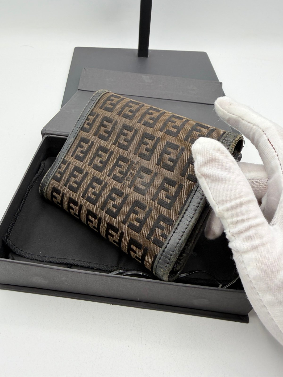 Pre-Owned Fendi Tri Fold Monogram Wallet
