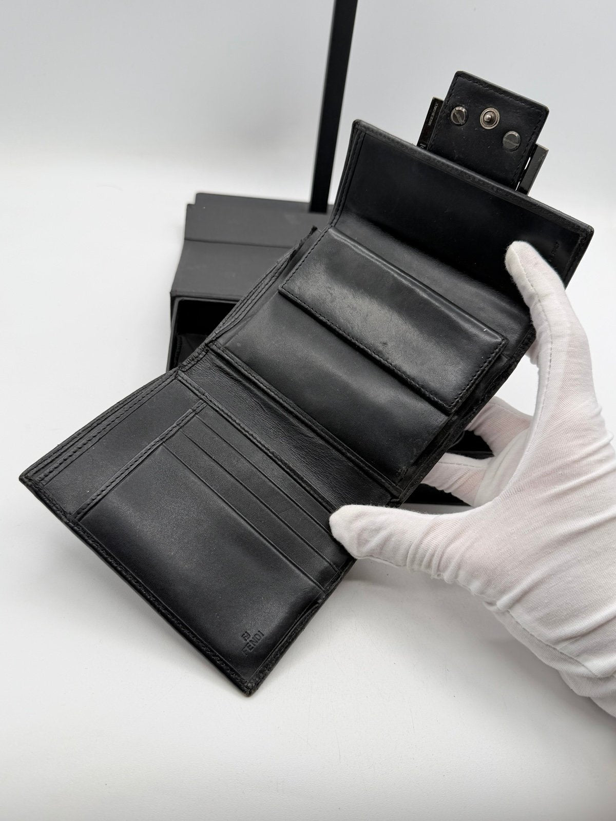 Pre-Owned Fendi Tri Fold Monogram Wallet