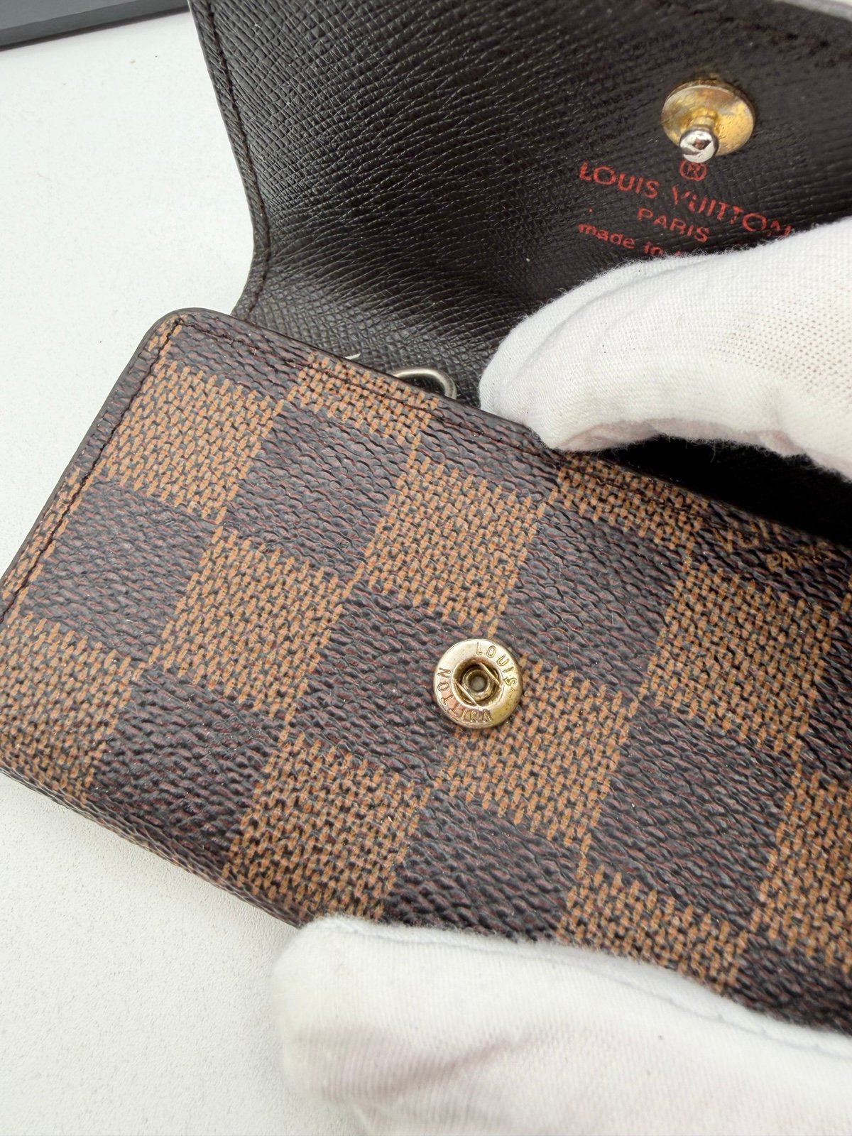 Pre-Owned Louis Vuitton Compact Damier Key And Card Holder