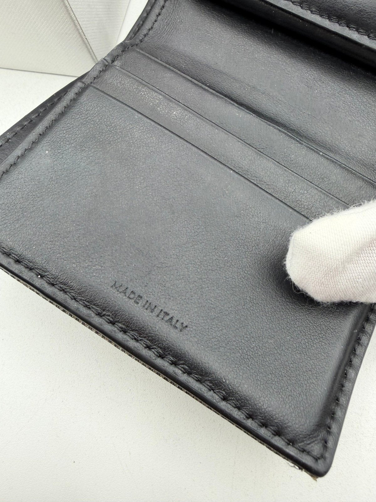 Pre-Owned Celine Triomphe Small Wallet in Metallic Tweed